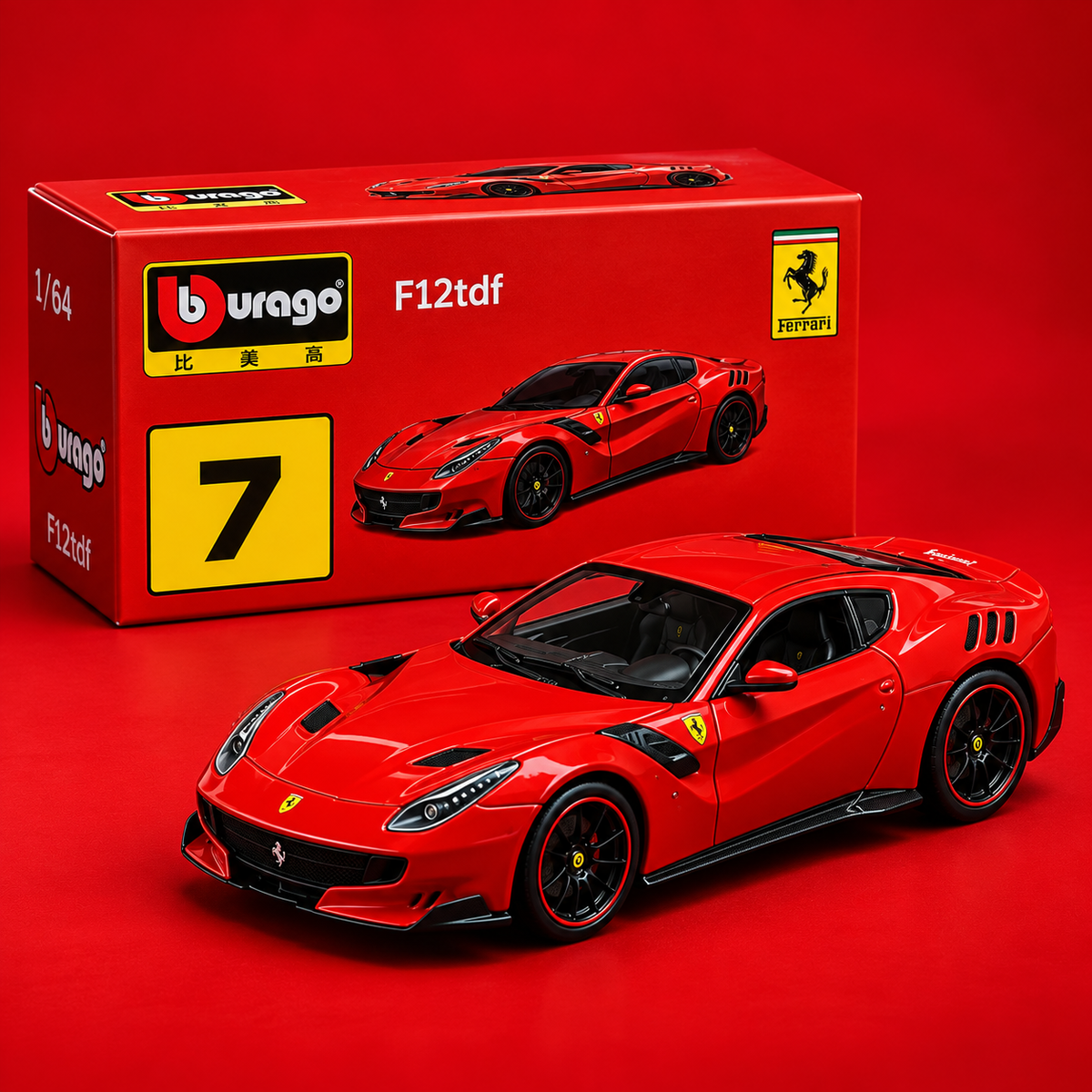 Ferrari F12tdf 1:64 Diecast Model Car | Bburago – Red