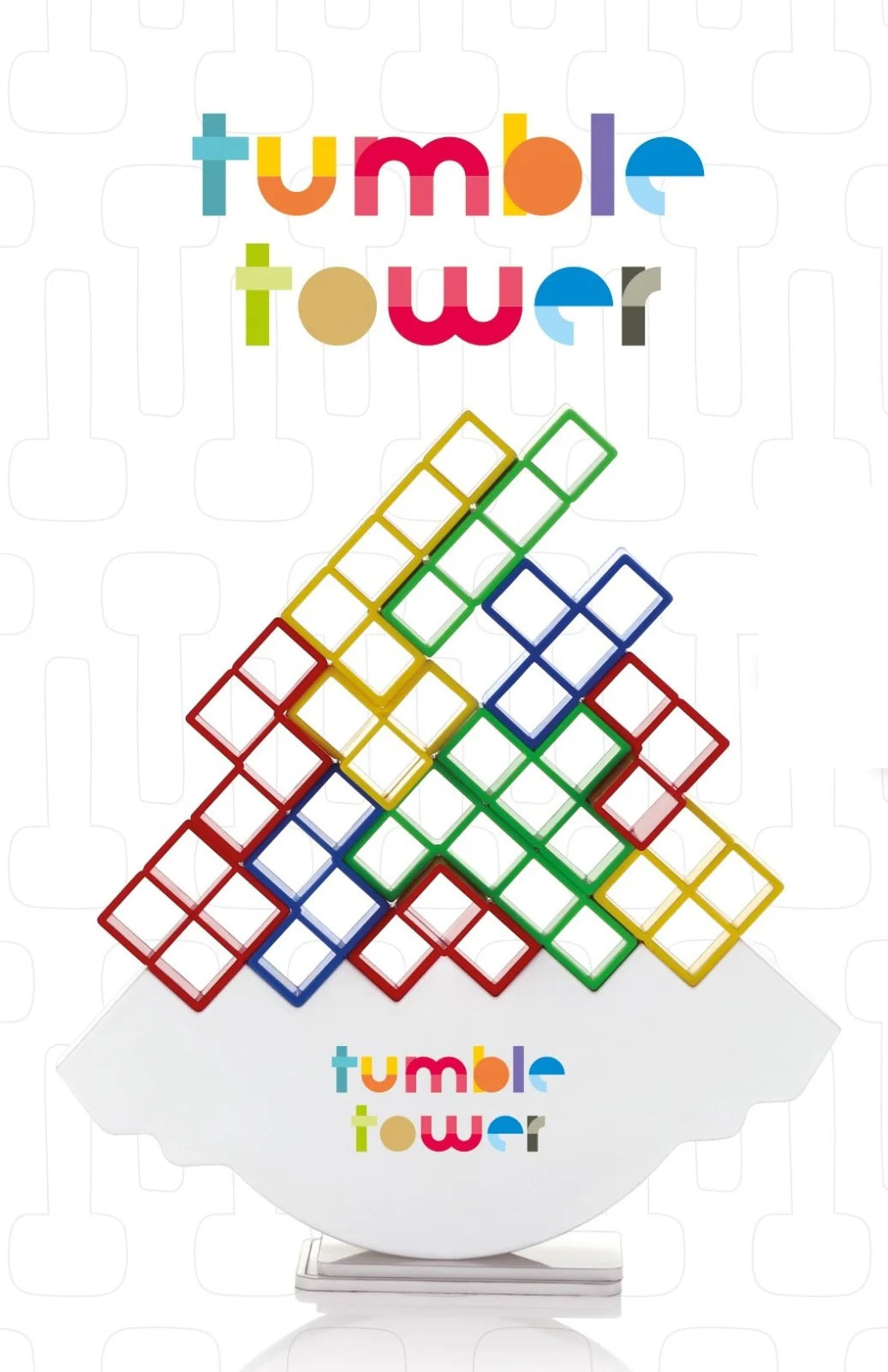 Tetra Tower Game 32 Pcs (4 Different Shapes) Stack Tower Blocks with 22 Cards