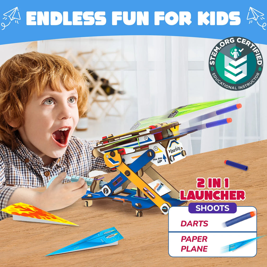 2in1 Hydraulic Planes & Darts Launcher | Ages 6-10 Years