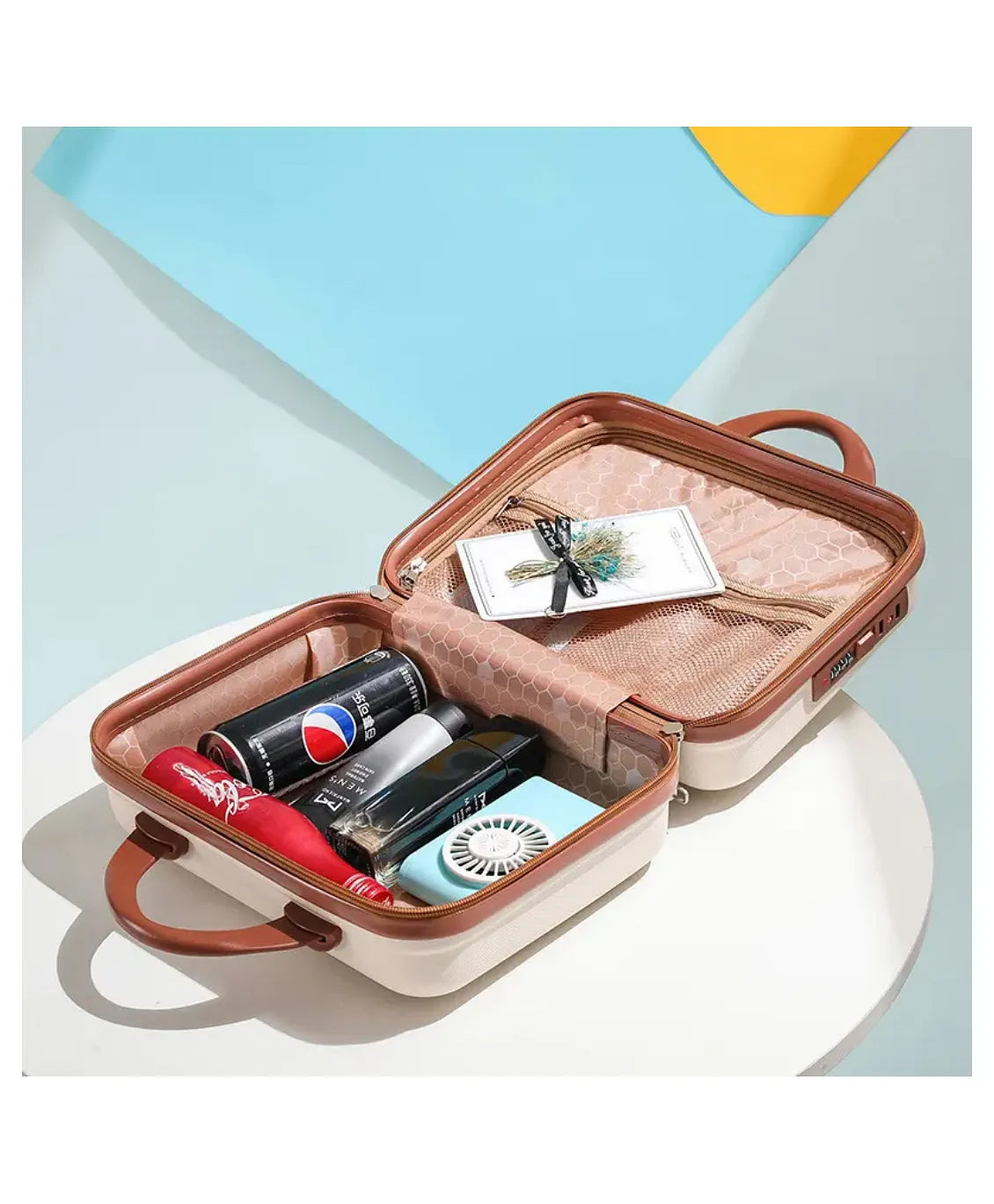 Kid's Vanity/Travel Bag with Lock, Strap & Zipper