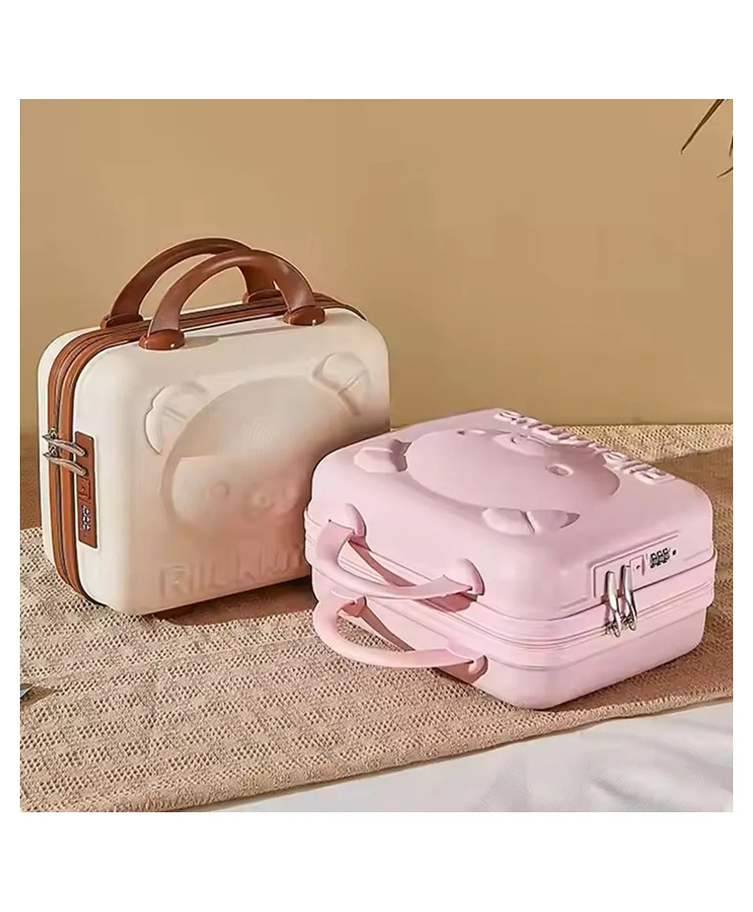 Kid's Vanity/Travel Bag with Lock, Strap & Zipper