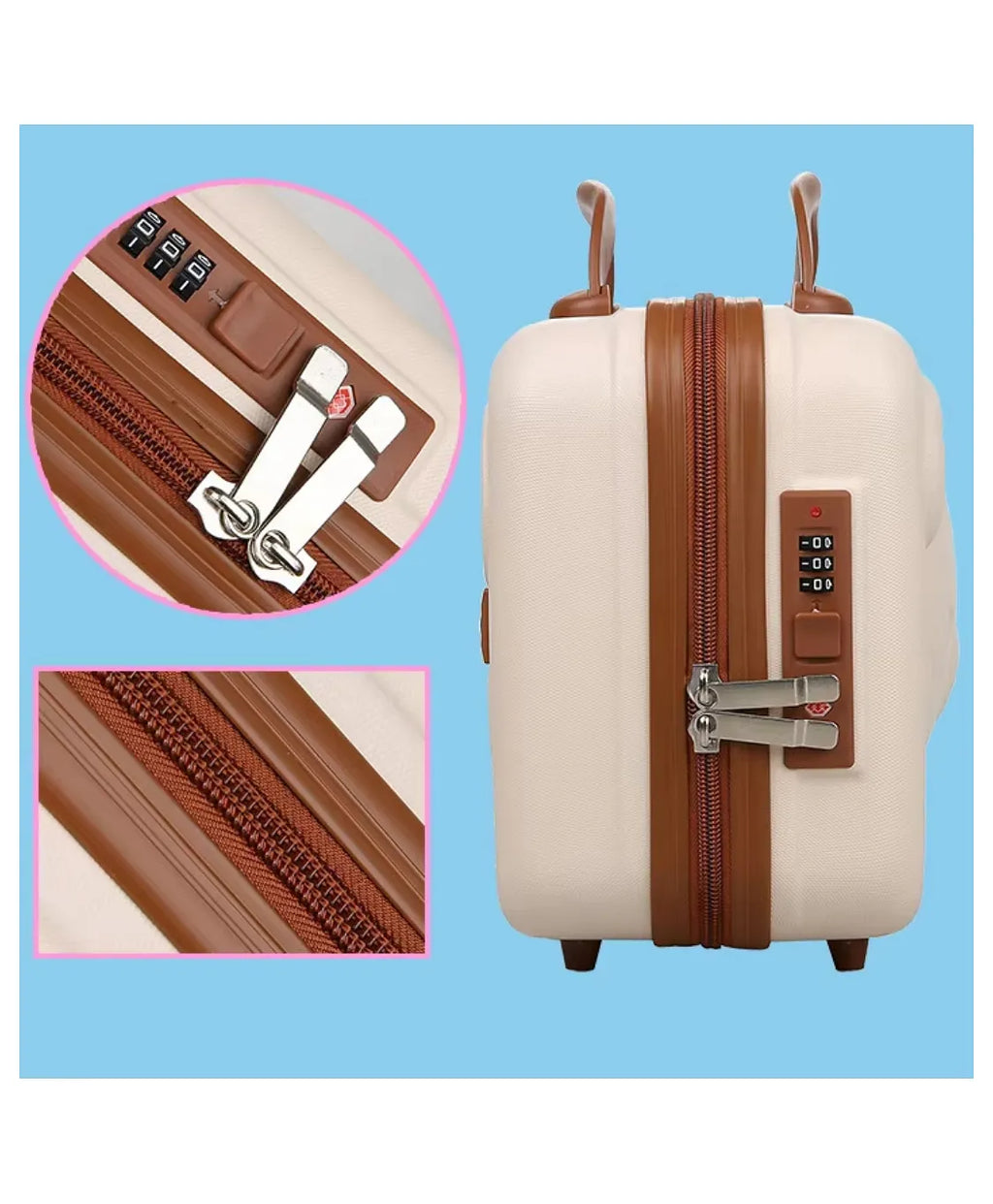 Kid's Vanity/Travel Bag with Lock, Strap & Zipper