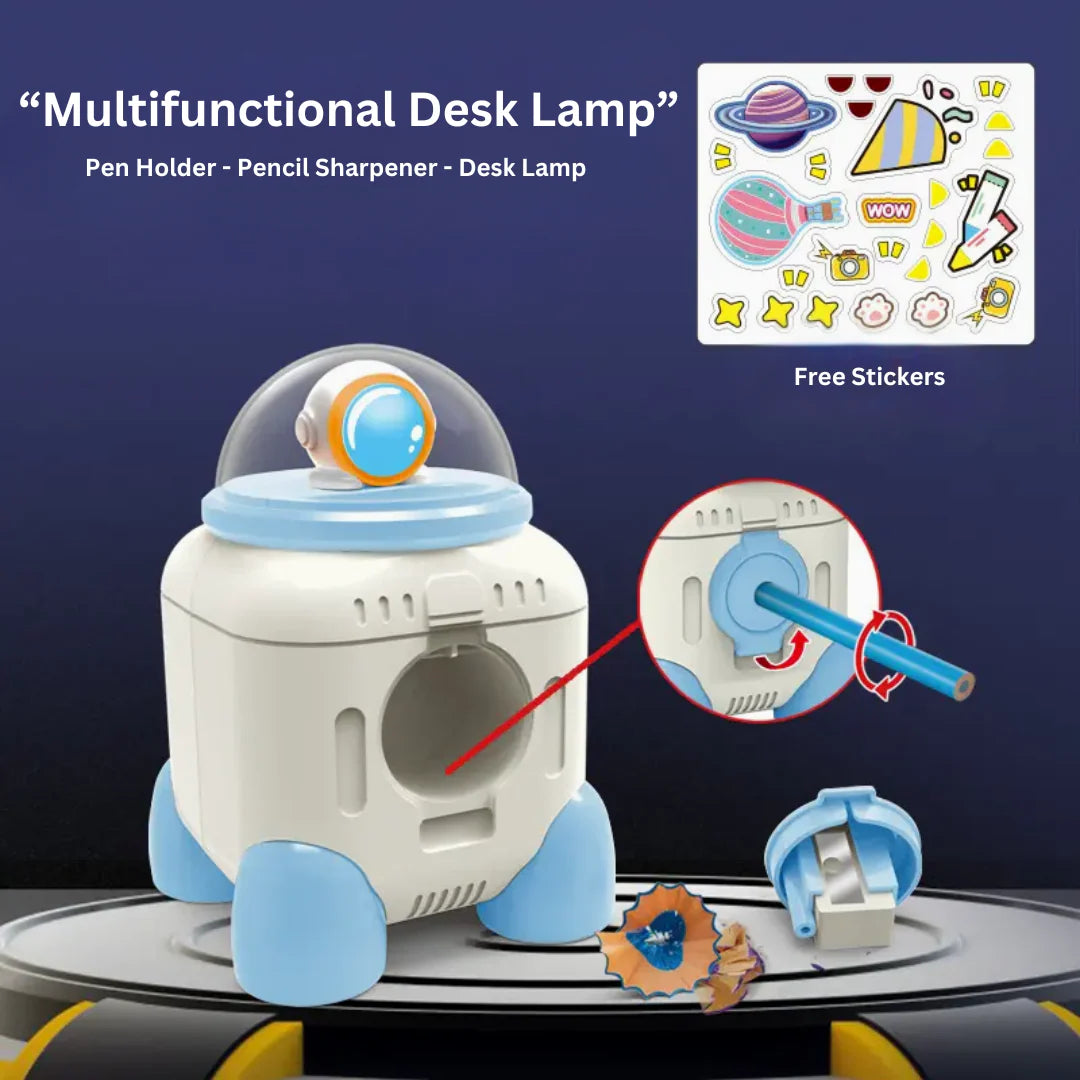 Rocket Desk Lamp, LED Table Lamp and a Pencil Sharpener