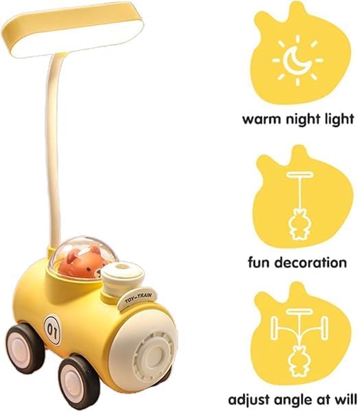 Train Design Kids Desk Lamp with Pencil Sharpener