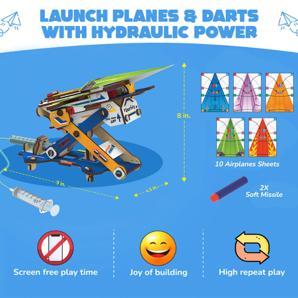 2in1 Hydraulic Planes & Darts Launcher | Ages 6-10 Years