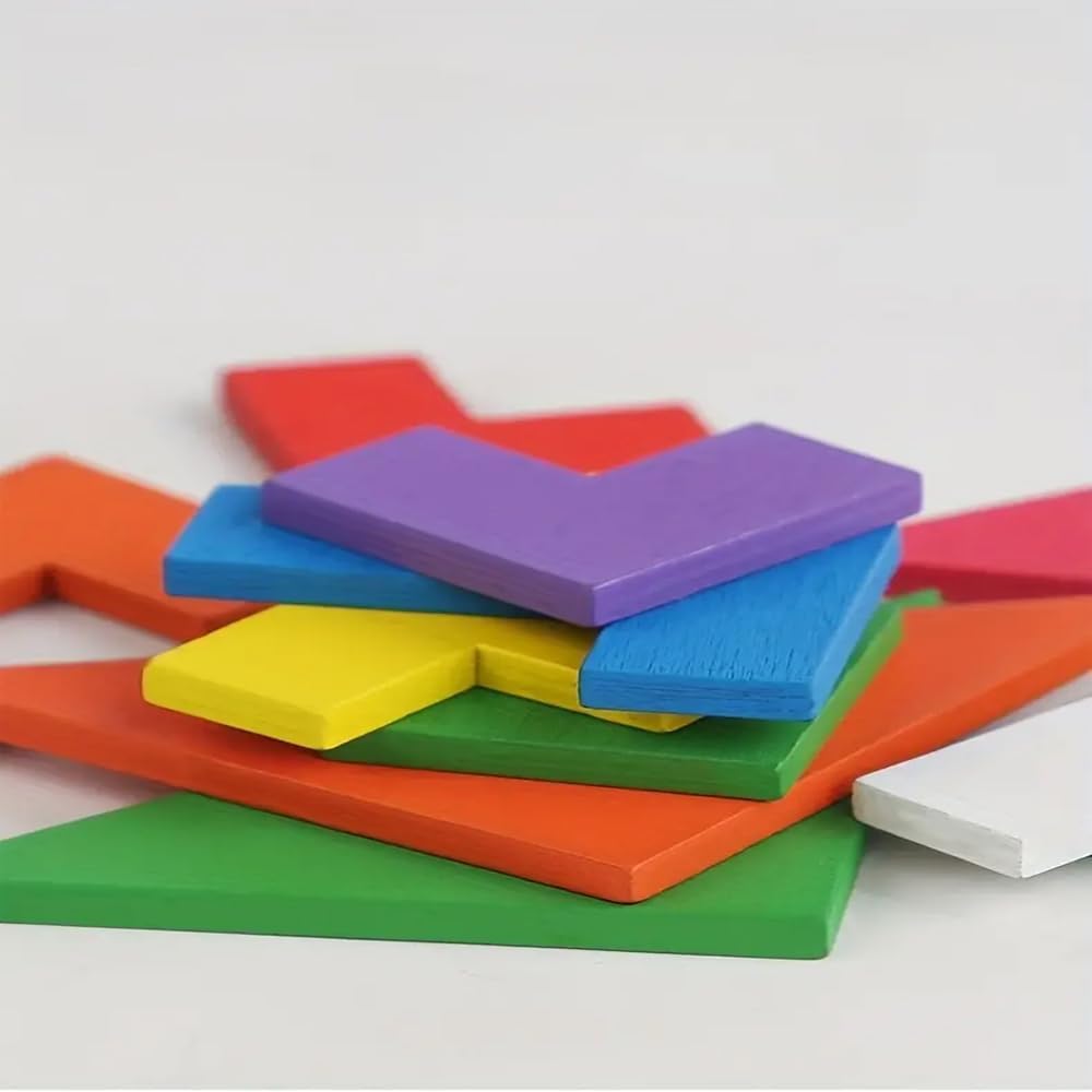 3-in-1 Wooden Puzzle Board Game Set