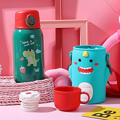 Kids Cute Animal Stainless Steel Insulated Bottle with cup – 500ml
