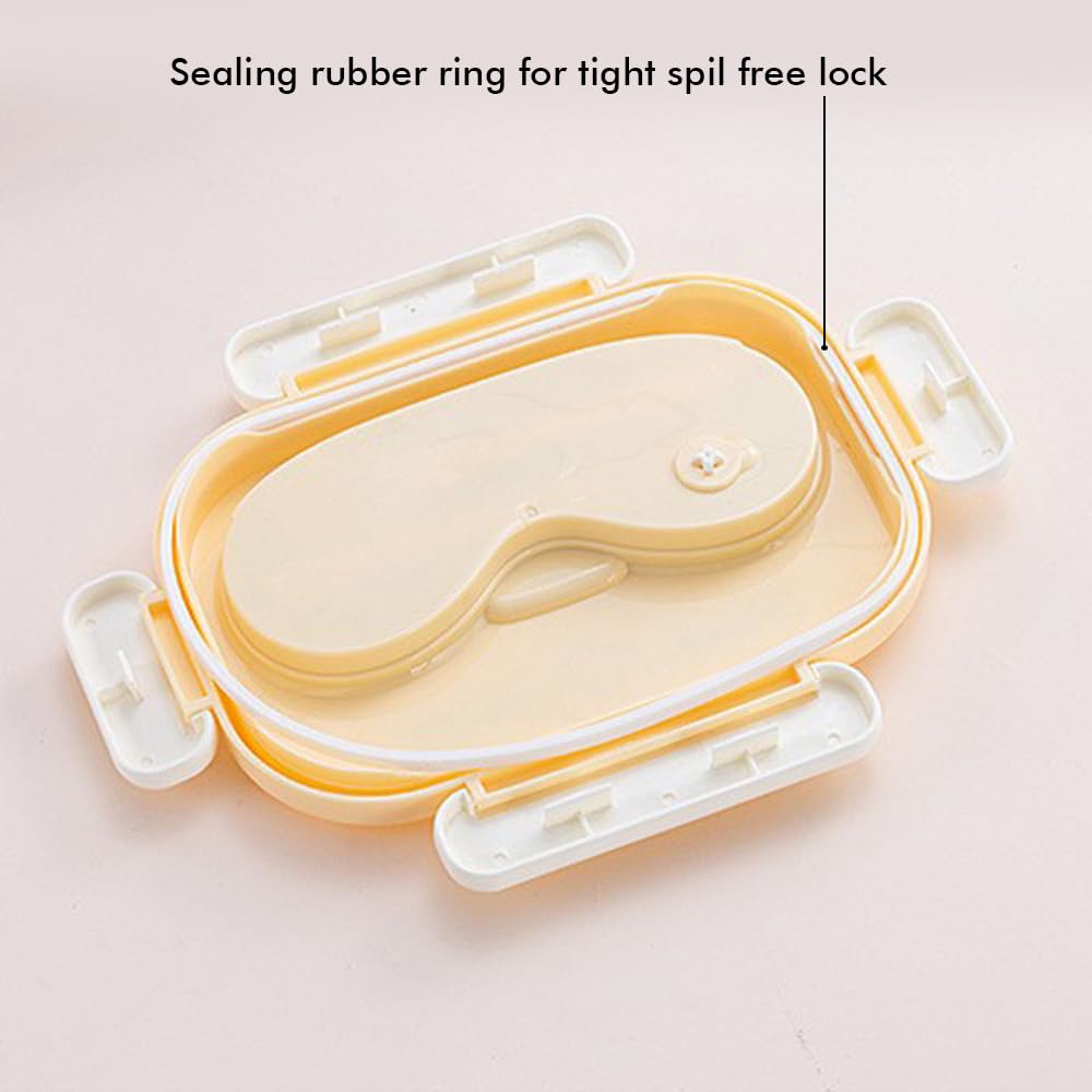 Yellow Duck-Duck Theme Double Lock Stainless Steel Kids Lunch/Tiffin Box