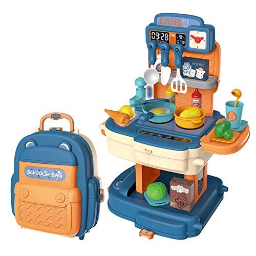 Simulation Kitchen Set with Tableware and Utensils for Pretend Play Cooking and Dining.