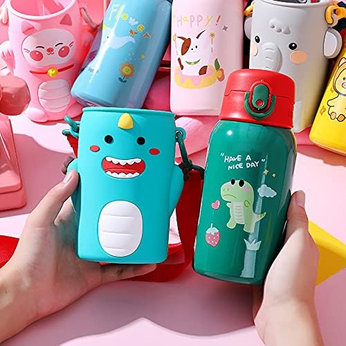 Kids Cute Animal Stainless Steel Insulated Bottle with cup – 500ml