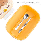 Yellow Duck-Duck Theme Double Lock Stainless Steel Kids Lunch/Tiffin Box