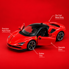 Ferrari SF90 Stradale 1:64 Diecast Model Car | Bburago – Red