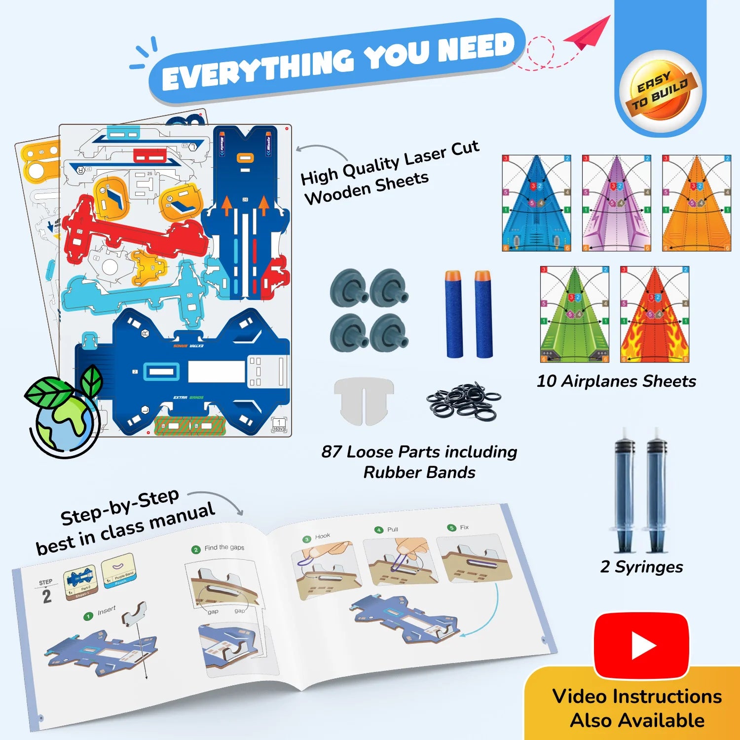 2in1 Hydraulic Planes & Darts Launcher | Ages 6-10 Years