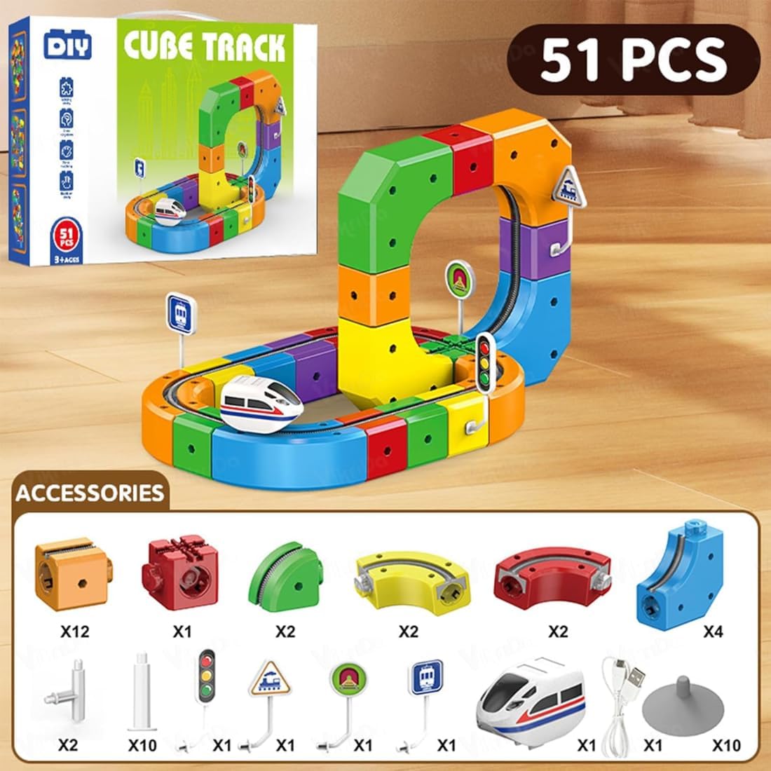 Electric Train Track Set 51 PCS