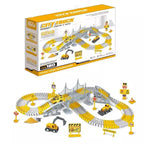 180 Pieces Construction Car Track Set Toys with Battery Operated Car, Create Your Own Engineering Race Track Toys for Kids, Train Track Set for Kids, Toys for 3+ Year Old Boys & Girls
