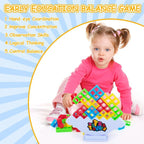 Tetra Tower Game 32 Pcs (4 Different Shapes) Stack Tower Blocks with 22 Cards