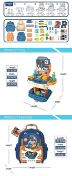 Simulation Kitchen Set with Tableware and Utensils for Pretend Play Cooking and Dining.