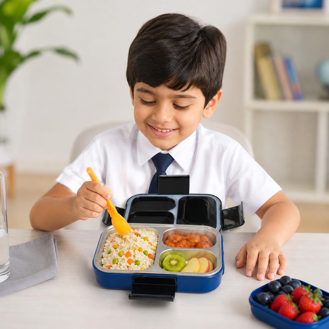 Stainless Steel Lunch Box with 3 Compartment
