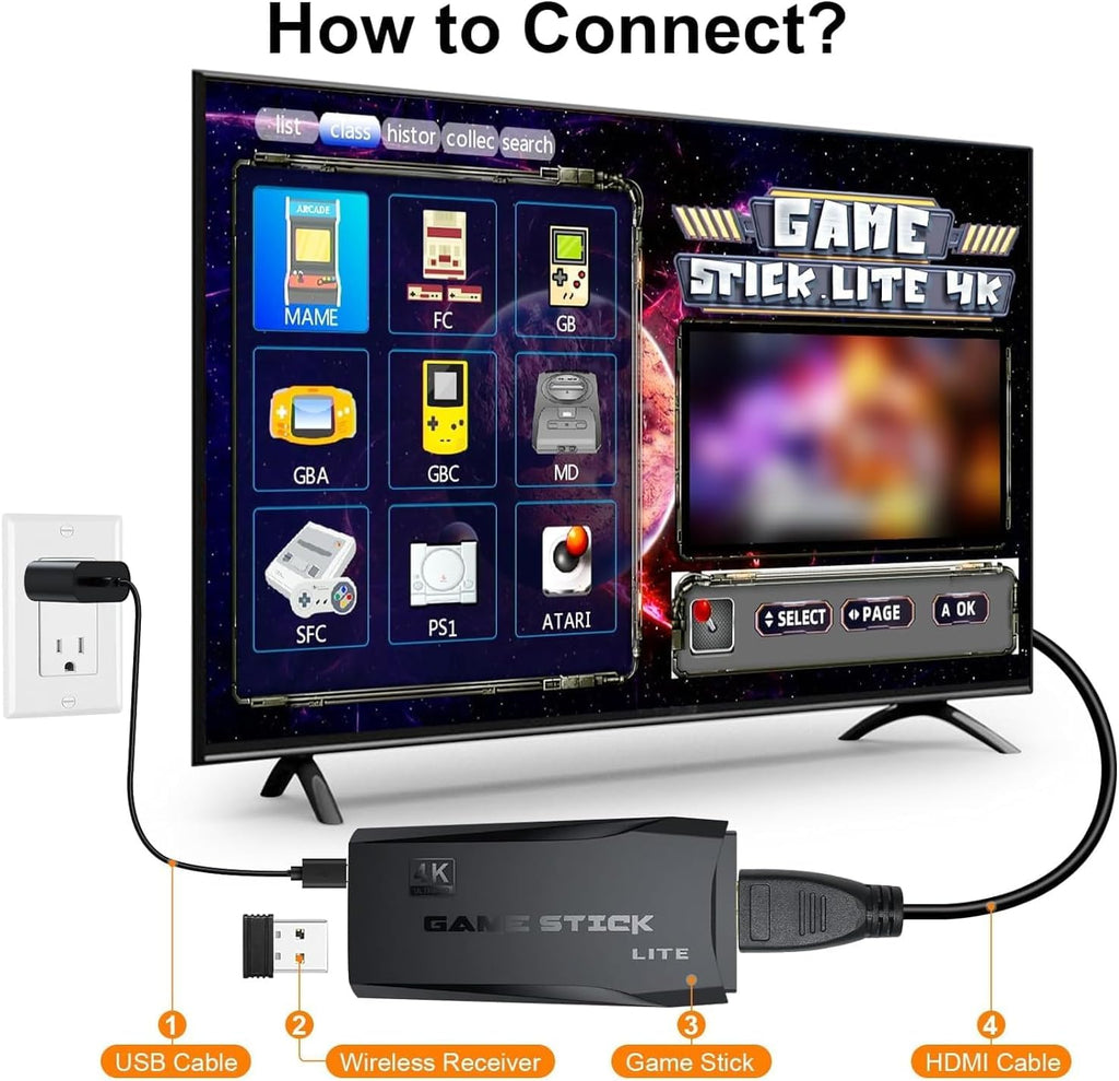 Retro Game Stick for TV with 20,000+ Built-In Games