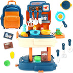 Simulation Kitchen Set with Tableware and Utensils for Pretend Play Cooking and Dining.