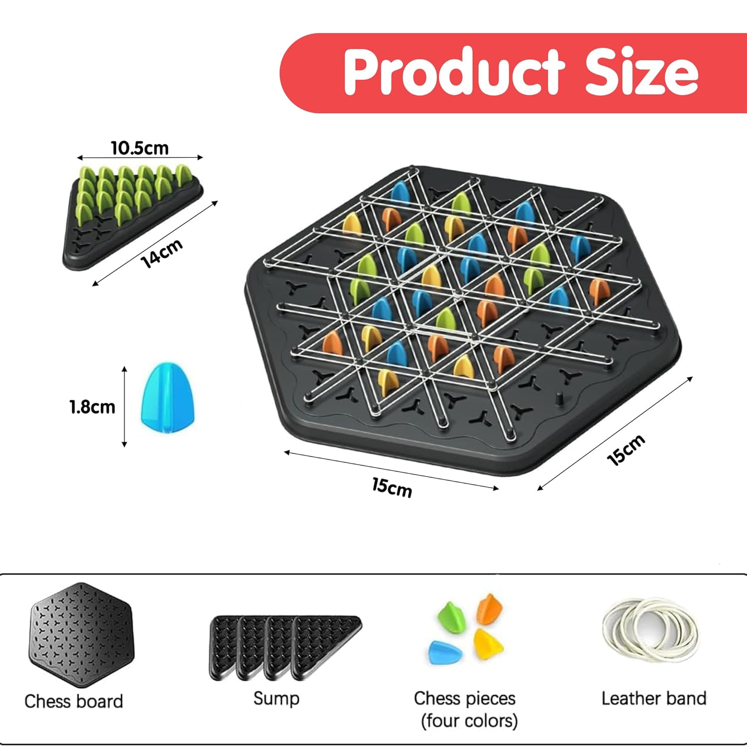 Chain Triangle Chess Game Triggle Rubber Band Game For Kids