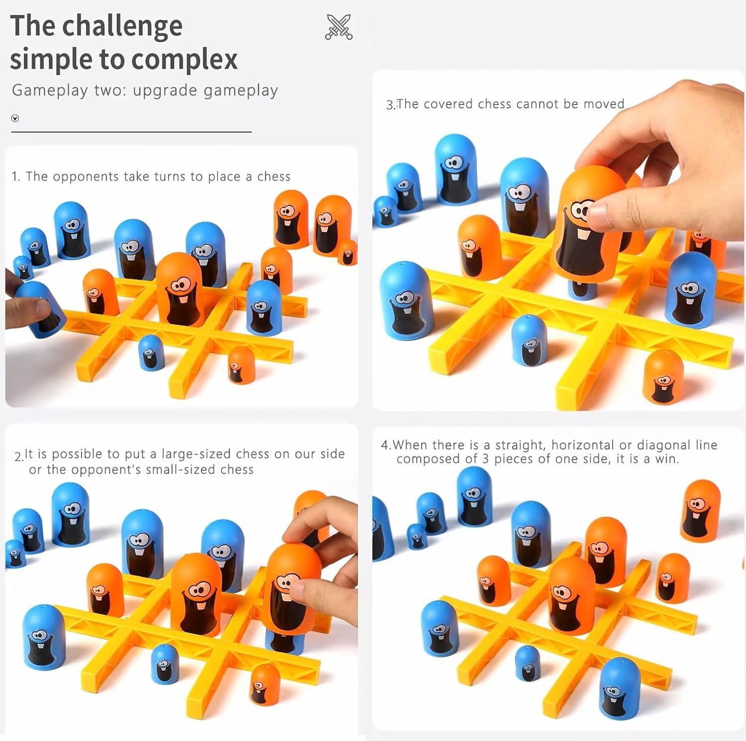 Tic Tac Toe Gobble Stack Mind Challenging Strategy Game