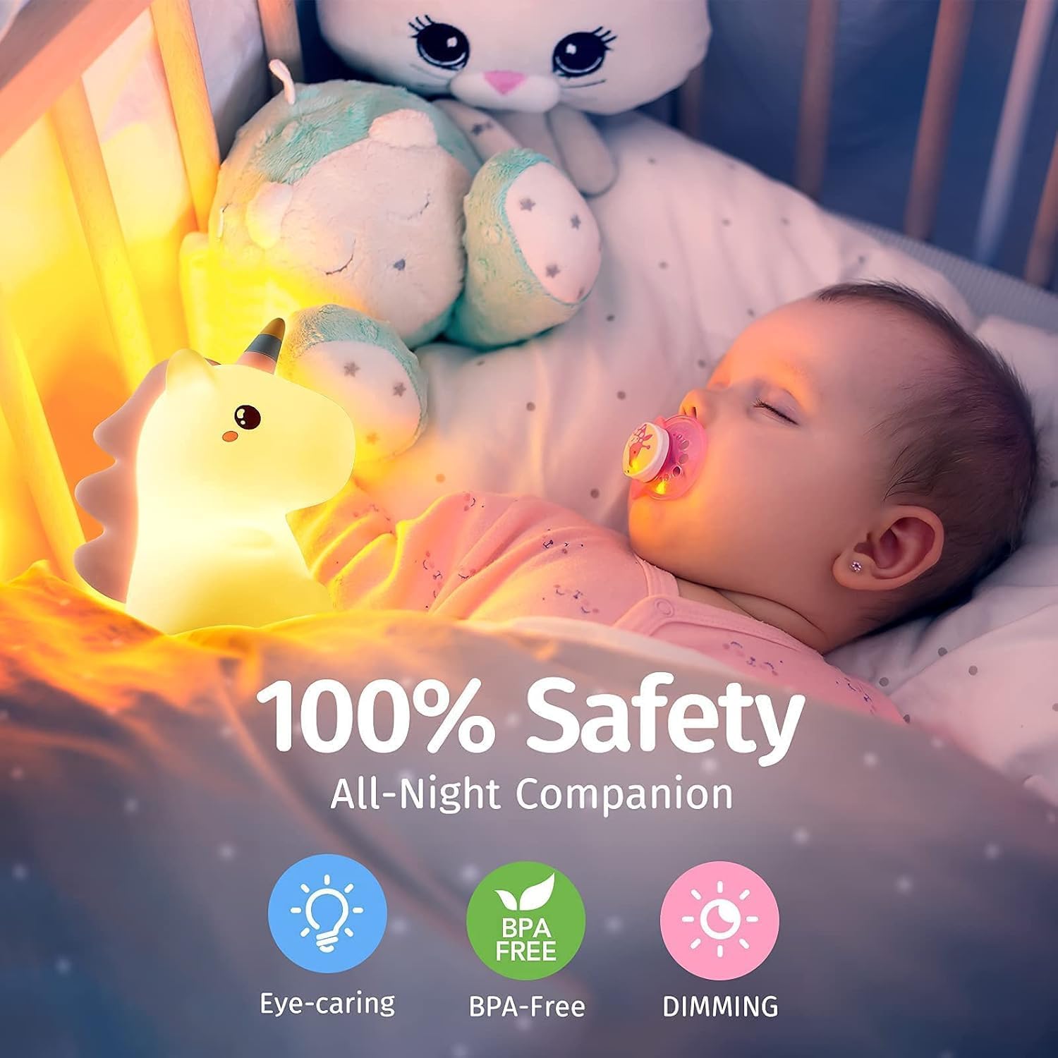 Baby Unicorn Silicone Touch Light Night Cute Lamp