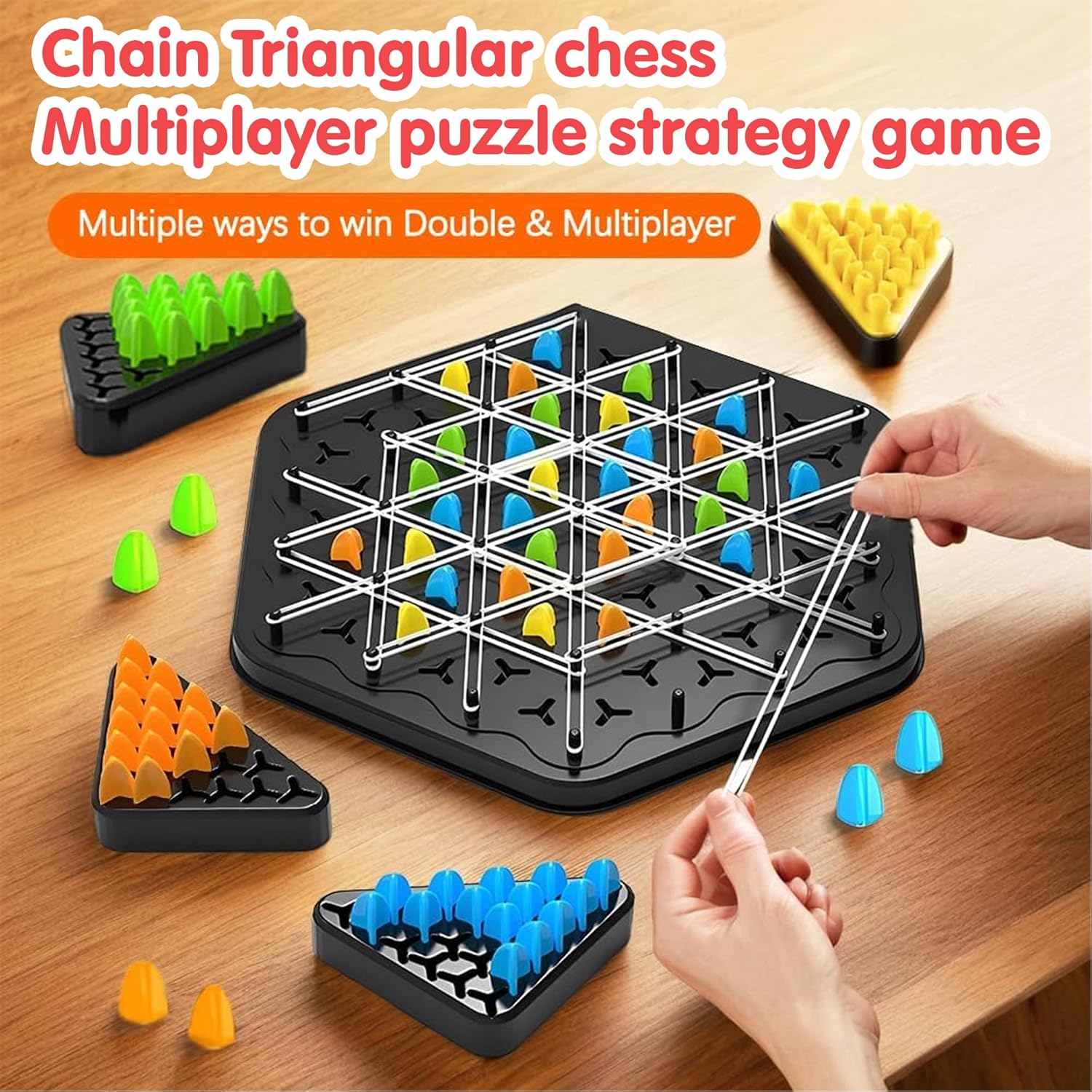 Chain Triangle Chess Game Triggle Rubber Band Game For Kids