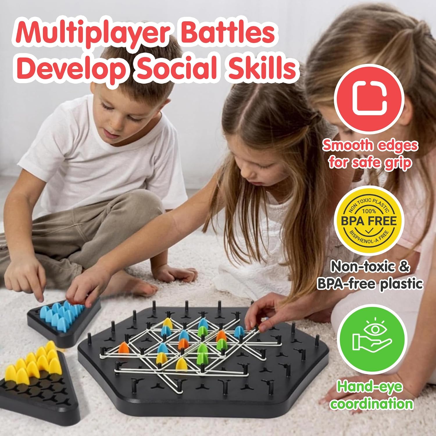 Chain Triangle Chess Game Triggle Rubber Band Game For Kids