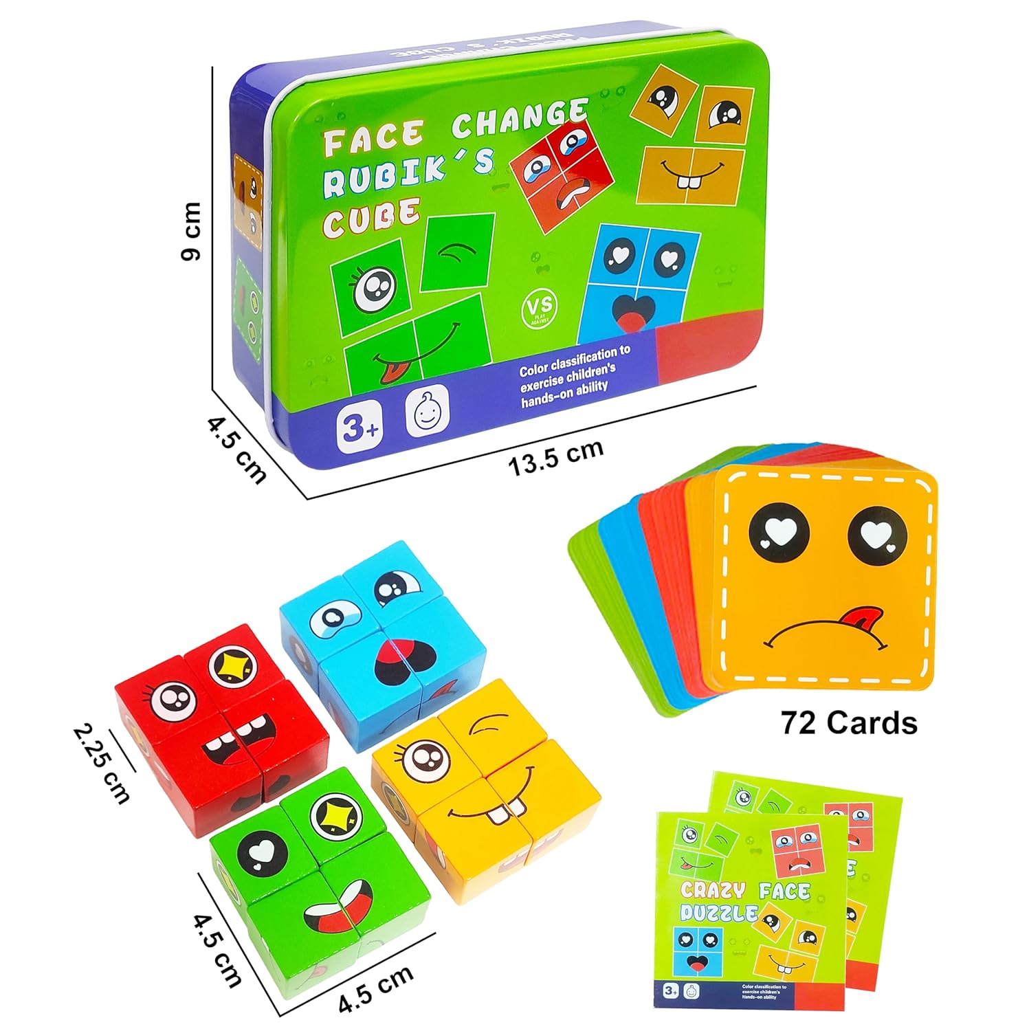 16 Pcs Face Changing Wooden Blocks Puzzle Toy