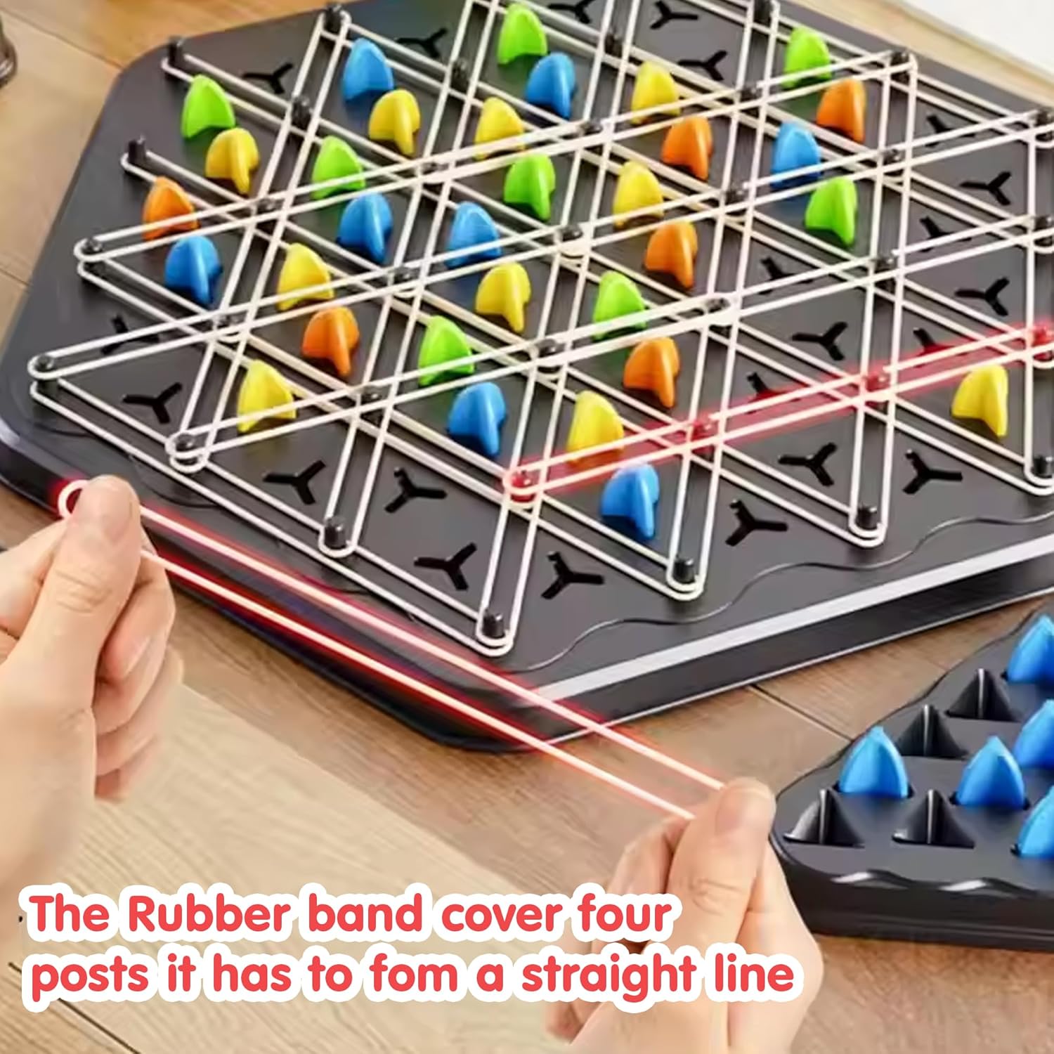 Chain Triangle Chess Game Triggle Rubber Band Game For Kids