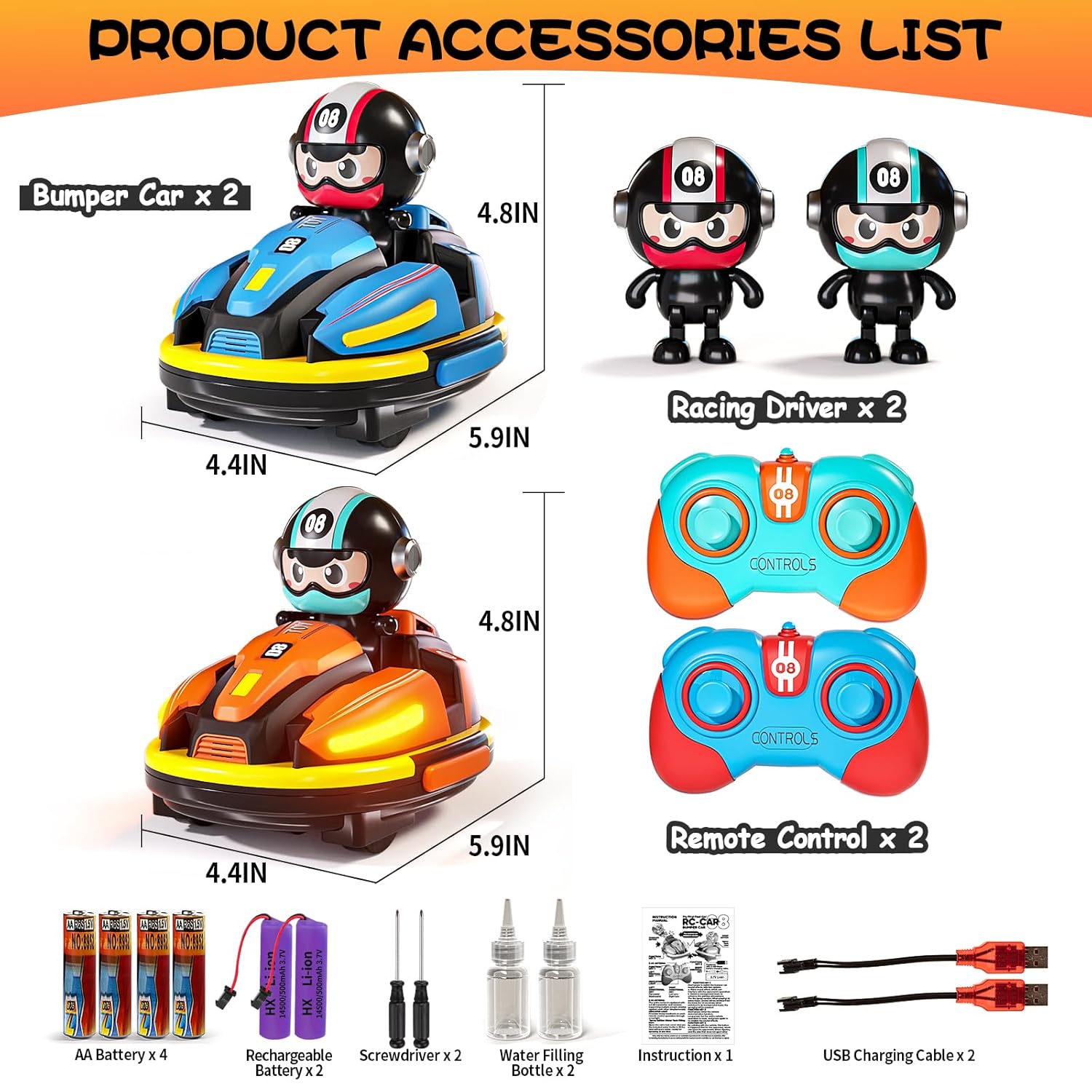 RC Bumper Cars Set for 2 Players
