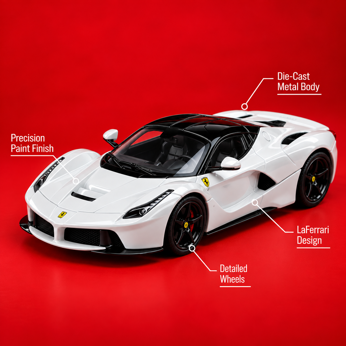 Ferrari LaFerrari 1:64 Diecast Model Car | Bburago – White