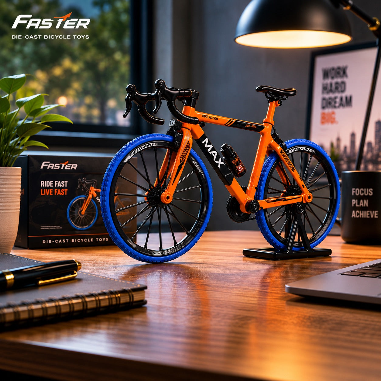 Premium 1:10 Scale Die-Cast Bicycle Toy With Realistic Design, Movable Pedals and Sturdy Metal Construction