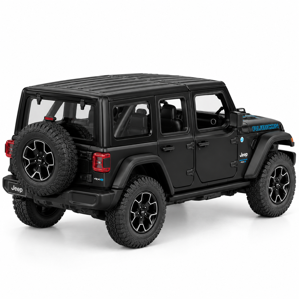 Rastar Jeep Wrangler Rubicon 4xe 1:24 Scale Diecast Model – Black