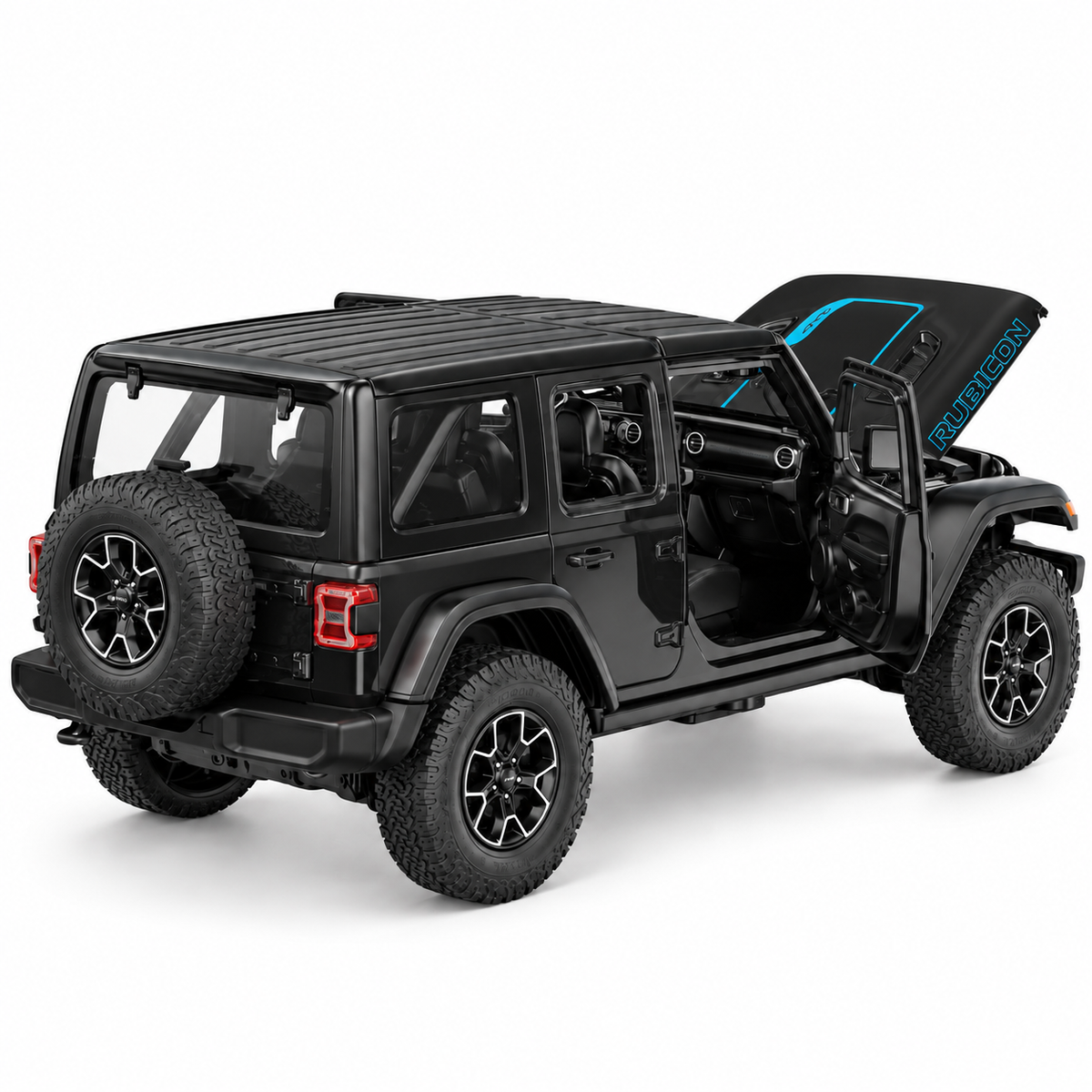 Rastar Jeep Wrangler Rubicon 4xe 1:24 Scale Diecast Model – Black