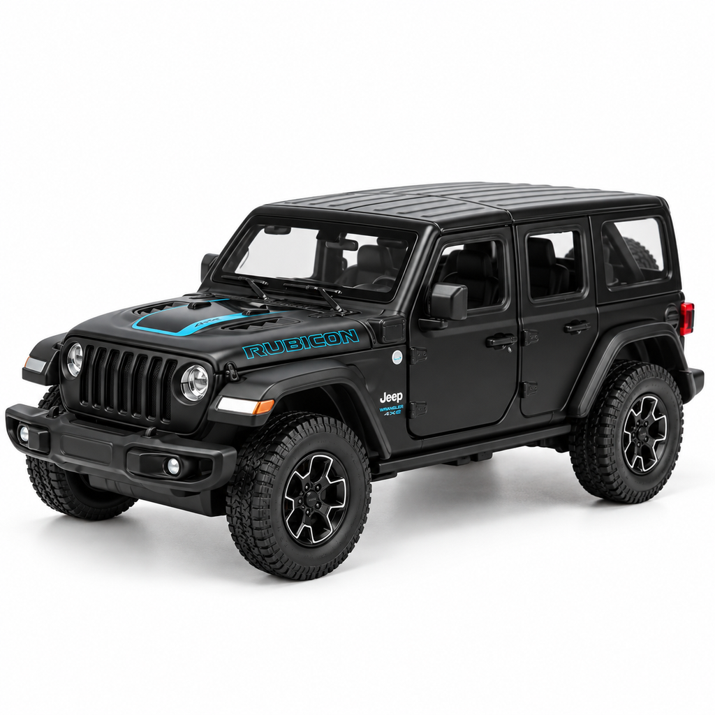 Rastar Jeep Wrangler Rubicon 4xe 1:24 Scale Diecast Model – Black