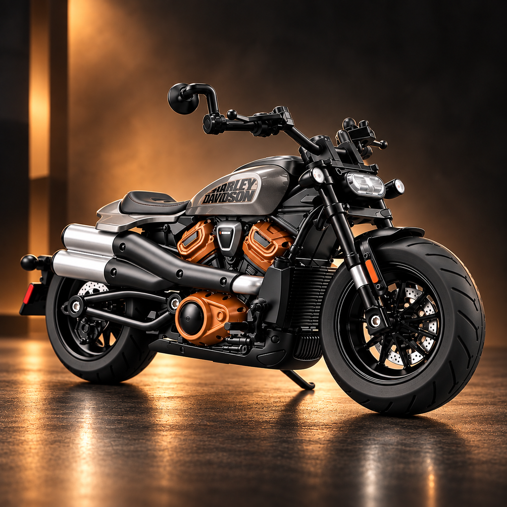 1:12 Scale Cruiser Motorcycle Diecast Bike | Metal Motorcycle Toy with Working Suspension & Rubber Tires