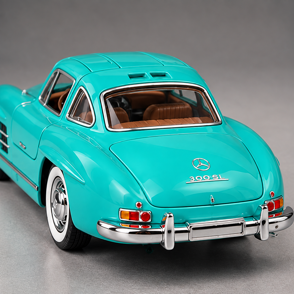 Mercedes-Benz 300 SL Gullwing 1:22 Scale Diecast Model Car – Greenish Blue Edition