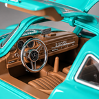 Mercedes-Benz 300 SL Gullwing 1:22 Scale Diecast Model Car – Greenish Blue Edition