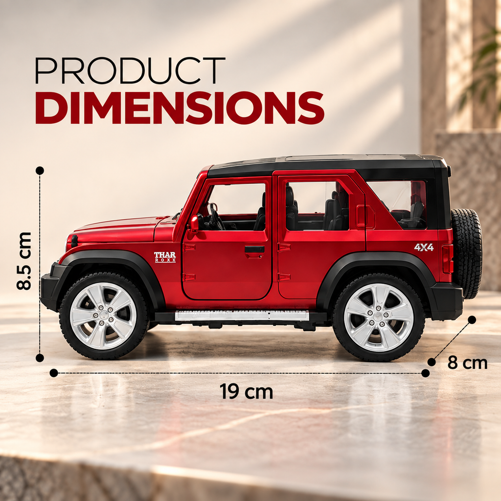 Thar Rox Diecast Models Alloy Toy Car Openable Doors with Sound & Light Pull Back