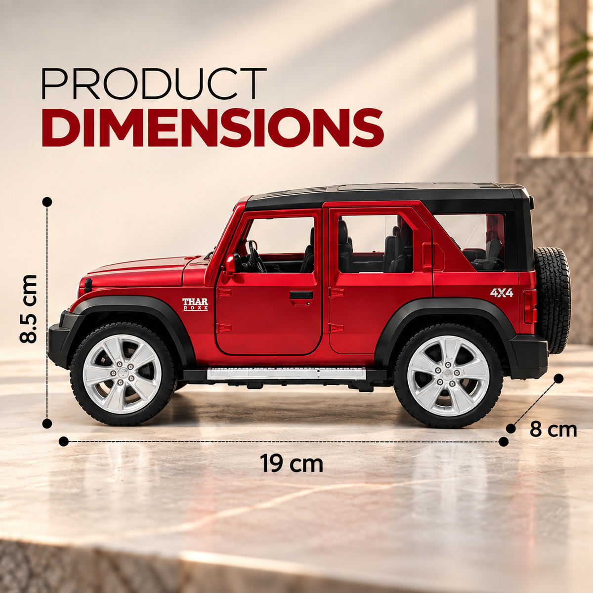 Thar Rox Diecast Models Alloy Toy Car Openable Doors with Sound & Light Pull Back