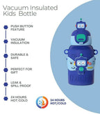 Kids Insulated Water Bottle, Stainless Steel, BPA Free, Spill-proof