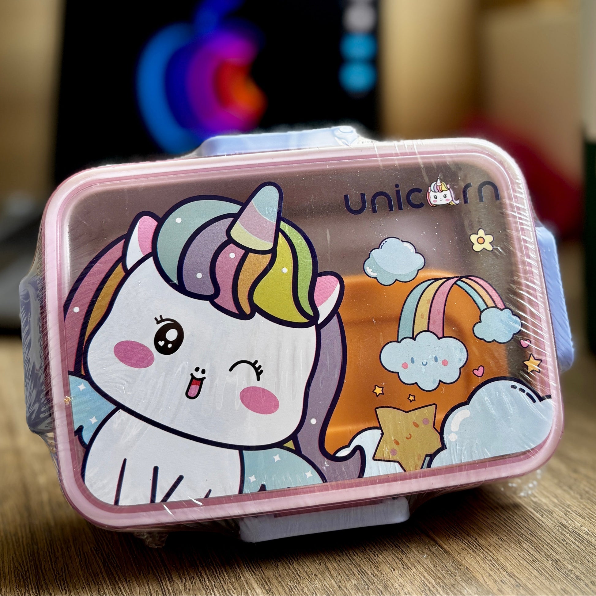 Unicorn-themed small lunch box for girls
