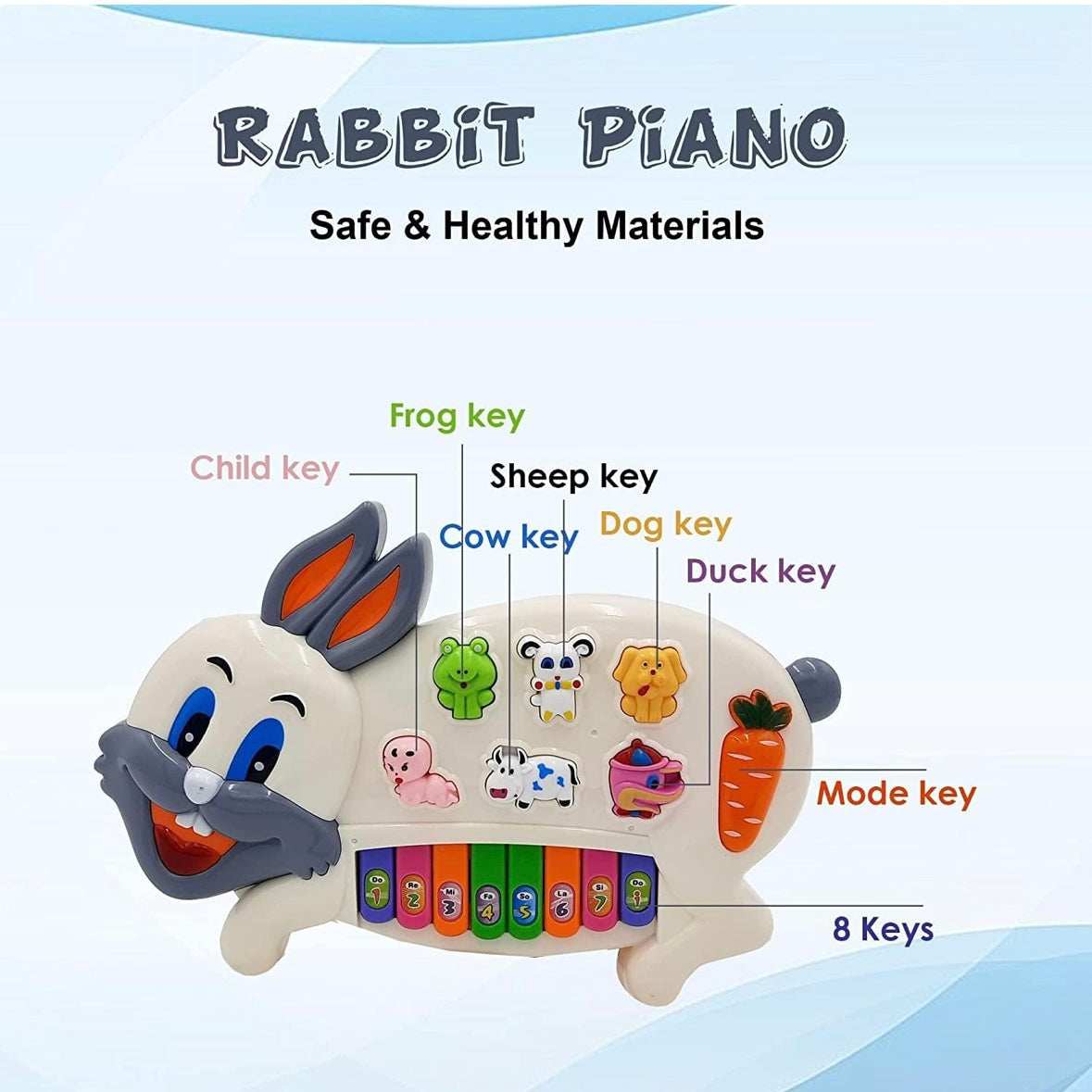 Funny Musical & Educational Rabbit Piano for Kids