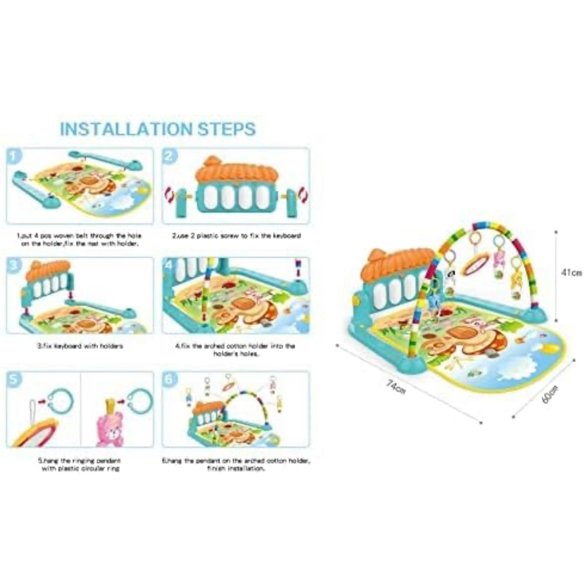 Kick and Play Multi-Function ABS High Grade Plastic Piano Baby Gym and Fitness Rack