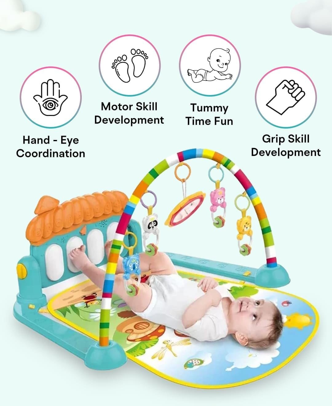 Kick and Play Multi-Function ABS High Grade Plastic Piano Baby Gym and Fitness Rack