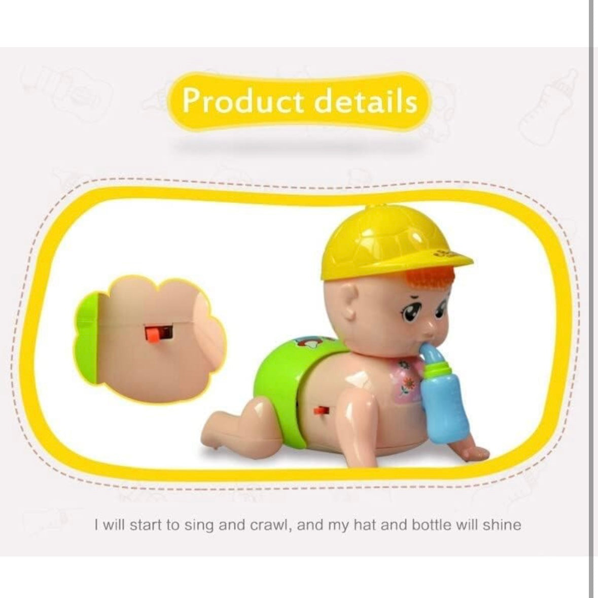 Cap Crawling Boy for Babies 6-12 Months, Light, Sound and Motion Toys