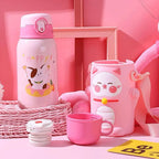 Kids Cute Animal Stainless Steel Insulated Bottle with cup – 500ml