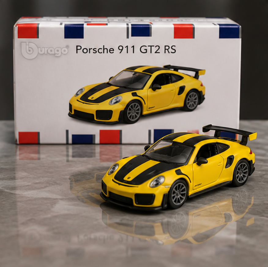 Official Bburago Porsche 911 GT2 RS - 1:64 Diecast Scale Model
